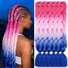 ShowJarlly Capelli Extension Per Treccine Africane Capelli,ShowJarlly 5 Pc Ombre Jumbo Treccia Capelli, 24Sintetici Intrecciare I Capelli Estensioni Per Crochet Torsione(Pesca/Rosa Chiaro/Blu Royal)