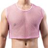 YUFEIDA Uomo Fishnet Undershirts Top Sexy Mini Half Tank Tops Vedere Attraverso T-Shirt Colture Undershirts per Uomo