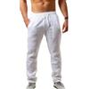 NONE Pantaloni sportivi nuova primavera/estate marchio di moda hip-hop da uomo in cotone traspirante e lino tinta unita semplici pantaloni a gamba larga con coulisse
