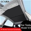 LCARS 2PCS Per Tesla Modello 3/Y/3 Highland/Y Juniper Panno di Ghiaccio Fibbia Shades per Tetto di Vetro Anteriore e Posteriore Tetto Apribile Lucernario Parasole