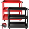 NONE Carrelli di servizio per carrello portautensili per carichi pesanti con ruote Carrello portaoggetti pieghevole per carrello portaoggetti portatile a 3 livelli