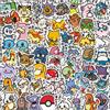 Bandai 56 Adesivi Anime Pokémon Carini, Sticker Graffiti di Pikachu per Laptop, Moto, Cancelleria, Fai da Te, Giocattoli per Bambini, Decorazione