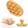 InfiniteRelax Strumento per massaggi per terapia del legno, rullo massaggiatore per cellulite, spazzola per corpo in legno per rimuovere la cellulite, sollievo dal prurito della pelle, kit professionale per