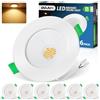 QOJUX Faretti LED da Incasso per Cartongesso Luce Calda 3000K,5W 800LM Luci da Soffitto Interno Ultra Piatti 230V IP44 Bagno - Classe Energetica B, Foro Ø68-80mm, Non Dimmerabili, Set di 6