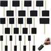 EULAPGOE Pennelli in schiuma per pittura acrilica, set da 25 pezzi con 4 misure, manici in legno leggero, finitura liscia, per artigianato, pittura, colorazione, mod podge, mobili e progetti fai da te