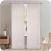 GIRASOLE HOME Coppia Tende Creta Semi Filtranti in Simil Lino Naturale 2 Pannelli da 90x240cm con Tasca