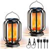 OUILA Lanterna a fiamma solare per esterni, 2 pezzi, lampade solari IP65 impermeabili con 3 temperature colore, lanterna per balcone e giardino, decorazione per Halloween, illuminazione per esterni per