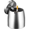 GothicBride Posacenere per Esterno in Acciaio Inox Portatile Argento Posacenere Antivento con Coperchio per Esterno con Base Antiscivolo per Balcone Giardino Bar Casa e Ufficio