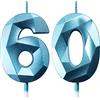 Deratta Candele Compleanno Candela Numero 60 Decorazioni Torta Compleanno Candeline Compleanno Blu Candele per Feste Candelina 60 anni Donna Uomo