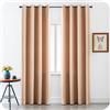 GIRASOLE HOME Coppia Tende Pantelleria Semi Oscuranti Antifiamma Fantasia a Tratteggi Tessuto Ignifugo Certificato 2 Pannelli da 140x240cm con Occhielli, Maggese