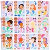JOYIN 36 Pcs di Adesivi per il Viso, Crea il Tuo Sirena e Abbina gli Animali sui Fogli Adesivi, Regali di Compleanno e di Festa per Bambini 3+ (Sirena)