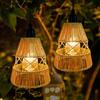Bseical Lanterne solari da esterno appendibili, 2 pezzi IP65 impermeabili in metallo e rattan, lanterne solari per esterni, giardino, balcone, prato e terrazza, lanterna solare decorativa