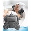 OulQinyhome Cuscino da Bagno, Cuscino Vasca da Bagno 4D Mesh, Cuscino per Vasca da Bagno per Donne e Uomini, 6 Ventose Antiscivolo, Cuscino Poggiatesta Supportare la Schiena, Collo Testa Vasca da Bagno