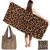 KDFSSIPE Asciugamano Leopardato Per Spiaggia,Asciugamano Leopardato Grande,Da Donna e Uomo, Telo Mare In Microfibra, Per Viaggi Palestra,Design Moda Con Stampa,2pcs (brown)