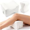 Veloray Cuscino per ginocchia per dormire,Cuscini per gambe ortopedico con schiuma memory, ergonomico,traspirante, lavabile, supporto per dolori sciatici e gravidanza,Bianco