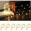 ZELUXDOT Catena Luminosa a Stelle Bianco Caldo 2m con 20 LED (confezione da 6) Luci Fata per Interni ed Esterni con Impermeabili e Alimentate a Batteria, Perfette per Decorazioni di Natale, Feste