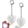 Kyduu 2 Pezzi Luce Tascabile Per Borsa, Luce per Borsa Borsetta LED a Forma di Cuore, Luce Decorativa con Portachiavi per Donne e Ragazze, con Sensore Ricaricabile USB, Mini Lampada Touch (Bianco)