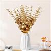 TILONKJ 24 Pezzi Oro Eucalipto Artificiali Foglie di Eucalipto Artificiale,Rami secchi decorativi alti,Decorazioni Dorate, Steli di EucaliptoEucalipto Artificiali per Festa di Nozze Giardino