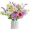 LEIMEND 11 Pezzi Giglio Viola Finte Fiori di Ciliegio Seta Artificial Bouquet di Fiori Peonia Piante Artificiali per Matrimoni Casa Feste di Compleanno Decorazioni da Giardino