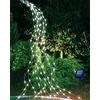 Joysing Fascio di Luci Solare 2 M 200 LED Luci Solari Esterno Giardino | 8 Modalità Luci a Cascata Impermeabili Catena Luminosa Solare per Giardino Festa Matrimonio Decorative - Bianco Freddo