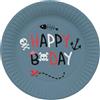 Folat 27468 Decorazione pirata per compleanno bambini - Piatti - Pirate Party - 23 cm - 8 pezzi - Stoviglie per feste a tema pirata per bambine e bambini