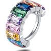 NovaNavel Piercing orecchio/naso brillantezza infinita arcobaleno in argento