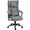 HOMCOM Sedia da Ufficio Massaggiante Ergonomica con 4 Punti Impastanti, Poltrona Direzionale con Schienale Alto a Farfalla e Sedile Ampio, Grigio | Aosom Italy