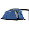 Outsunny Tenda da Campeggio Tunnel per 4 Persone Impermeabile, con Telo Antipioggia Rimovibile e Tappeto in Plastica, Altezza 190 cm, Blu Scuro | Aosom Italy