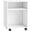 HOMCOM Mobile Porta Stampante con 2 Ripiani Aperti e Ruote Bloccabili, per Ufficio e Casa, 40x35x56 cm, Bianco | Aosom Italy