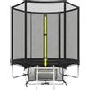 SPORTNOW Trampolino Elastico Esterno Ø183 cm per Bambini da +6 Anni e Adulti con Rete di Sicurezza e Scala a 2 Gradini, Nero | Aosom Italy