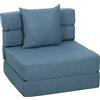 HOMCOM Poltrona-letto con 1 cuscino sfoderabile, divano-letto convertibile 1 posto in tessuto, 70x70x61 cm, Blu scuro | Aosom Italy
