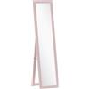 HOMCOM Specchio a Figura Intera con con Cornice in MDF Inclinato o Appeso Rosa Perla, 37x3.8x157 cm, Rosa | Aosom Italy