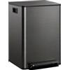 HOMCOM Pattumiera da cucina con 2 scomparti 2 x 30L, in acciaio inossidabile e coperchio a chiusura soft, 47,7x37,5x66,8 cm, nero | Aosom Italy