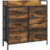 HOMCOM Cassettiera con 6 Cassetti Pieghevoli in Tessuto, Struttura in Acciaio e Stile Industriale 79x29x85 cm, Marrone Rustico | Aosom Italy