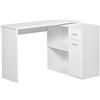 HOMCOM Scrivania angolare girevole a 180° per computer con libreria e cassetto, armadietto e postazione di lavoro, 117x82x74 cm, bianco | Aosom Italy
