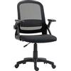HOMCOM Sedia da Ufficio in Mesh Traspirante, Sedia Girevole Ergonomica con Braccioli Ribaltabili e Supporto Lombare, Nero | Aosom Italy