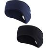 QKURT Fascia per Capelli Invernale,2 Pezzi Fascia Elastica per Capelli Fascia Paraorecchie con Coda di Cavallo Buco Capelli, Yoga, Ciclismo, Fitness, Esercizio, Fascia
