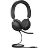 OEM Cuffie con cancellazione del rumore e 3 microfoni - Cuffie con microfono certificate UC con cavo USB-A - Nero