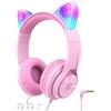 OEM Cuffie per bambini con orecchie da gatto, luci LED, microfono e porta condivisa: sicure e comode