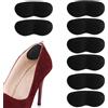 Molain 4 paia di cuscinetti autoadesivi per tallone, per scarpe larghe e troppo grandi, per scarpe larghe e troppo grandi, comode, per evitare che scivolino sfregamento vesciche (nero)