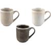 H&H Set 6 Tazze Mug in Stoneware Yucatan 400 cc - Colori Assortiti - Design Minimal con Effetto Reactive - Perfette per Caffè, Latte e Bevande Calde - Adatte anche alla Ristorazione