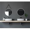 Talos Specchio Decorativo Rotondo da Parete in Bianco Opaco, Ø 50 cm