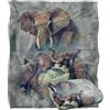 LOGOVISION Jq Licensing - Jmm-Jp Elephants Fighting Coperta super morbida al tatto setoso - 152 x 127 cm