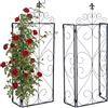 Relaxdays Graticcio, Set 2 pz, HBT: 112x40x20 cm, Metallo, per Piante rampicanti, Giardino, Supporto per Rose, Nero
