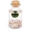 KAKI La Felicità è Nelle Piccole Cose Marimo Bottiglia - Vaso in Vetro con Tappo in Sughero, Artigianale Made in Italy, Diametro 4 cm, Altezza 11 cm, Fondale Rosa