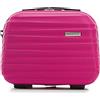 WITTCHEN Necessaire da viaggio Custodia per cosmetici Valigia da viaggio Bagaglio a mano Valigia cabina Valigia ABS Borsa da toilette Rigido Groove Line rosa Ryanair/ITA Airways/easyJet