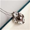 COMOTO Ciondolo in argento sterling con perle coltivate viola di Tahiti ad alta luce...