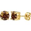PAKORIO Orecchini a lobo PAKORIO moissanite fantasia colorata 0.2-4CT VVS1, argento sterling 925 placcato oro 14K, 4 punte, ipoallergenici pelli sensibili(Marrone,4ct)