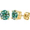 PAKORIO Orecchini a lobo PAKORIO moissanite fantasia colorata 0.2-4CT VVS1, argento sterling 925 placcato oro 14K, 4 punte, ipoallergenici pelli sensibili(Verde acqua,1ct)