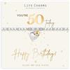 Life Charms Braccialetto Happy 50th Birthday, 9 centimeters, Argento